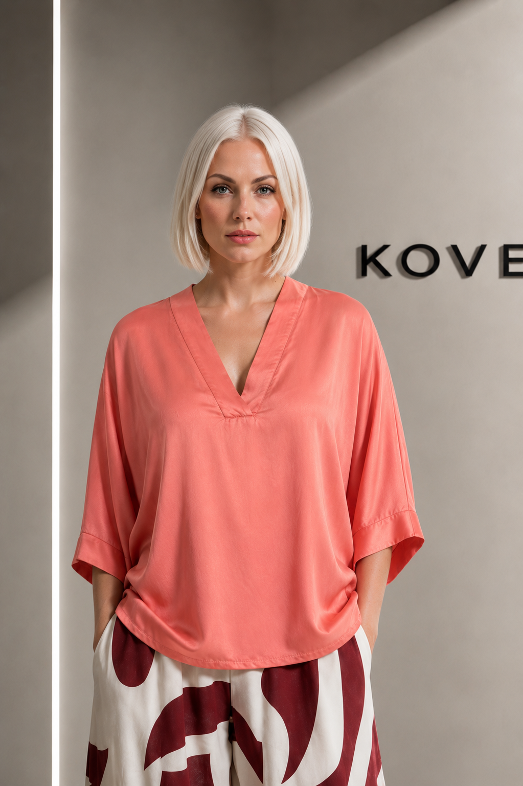 Blusa Satinada KOVEN — Coral