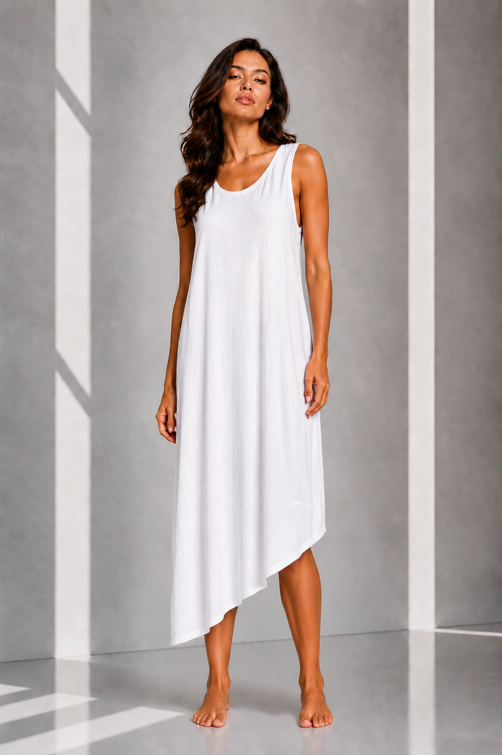 Vestido Asimétrico KOVEN — Blanco