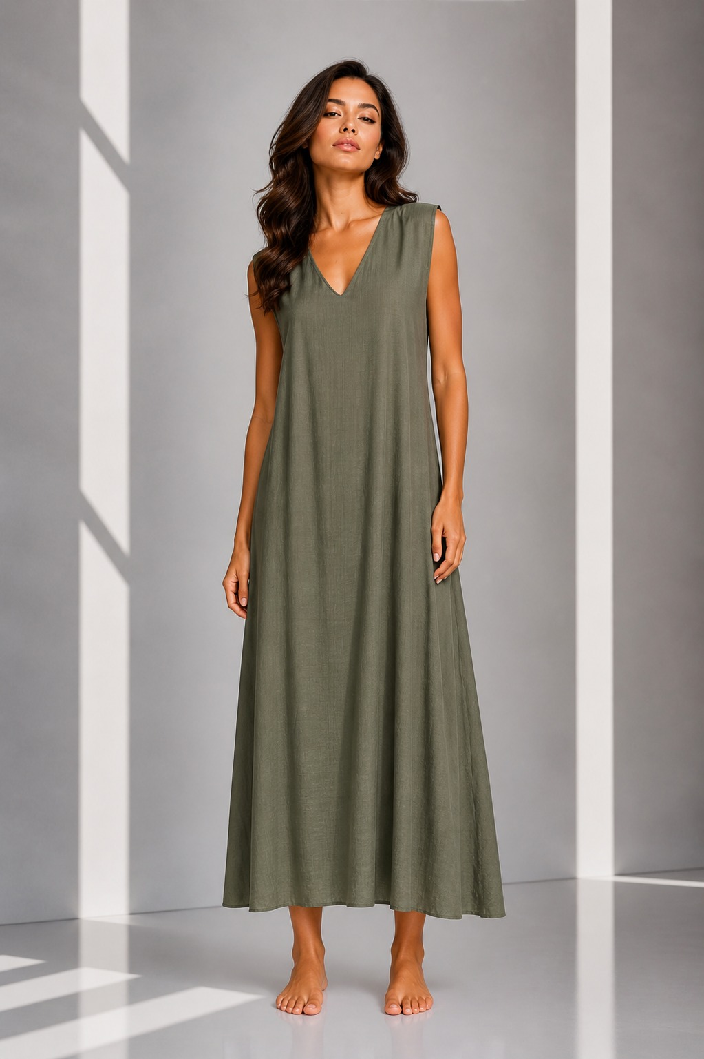 Vestido Largo KOVEN — Verde Oliva