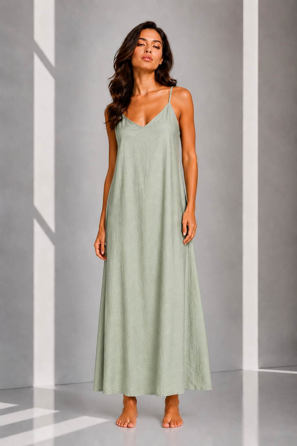 Vestido Largo KOVEN — Verde Salvia